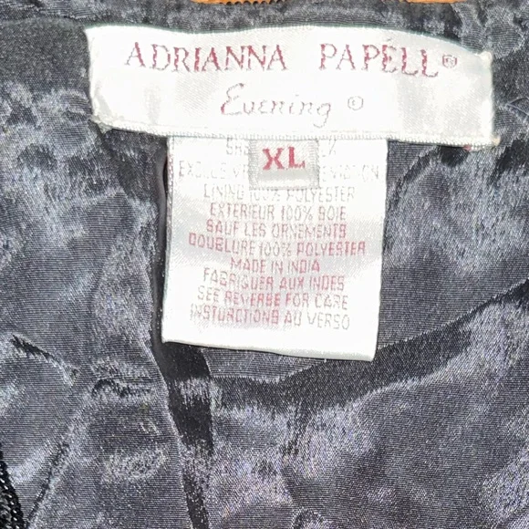 Vintage Adrianna Papell Evening Beaded Black Bolero Formal Shrug Jacket - XL - Picture 5 of 5